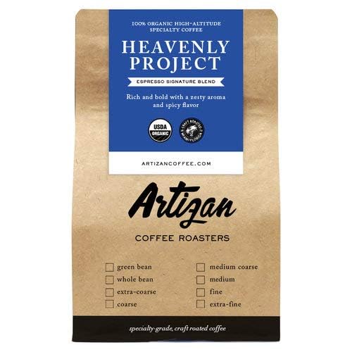 Artizan Coffee USDA Organic Whole Bean Coffee | Heavenly Project Blend | Dark Roast | 5 lbs | Roasted in South Florida