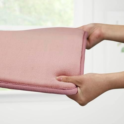 Memory Foam Bath Mat Non Slip Absorbent Super Cozy Velvet Bathroom Rug Carpet (60 inches X 17 inches, Mauve)