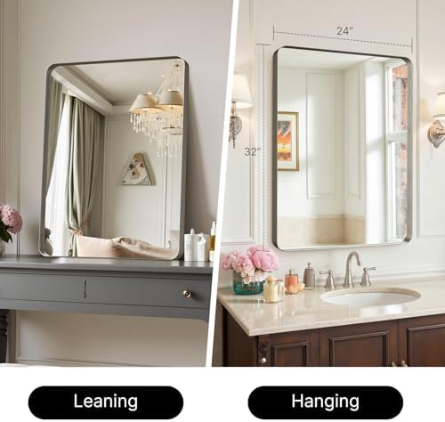 32"x24"Bathroom Vanity Mirror for Wall Aluminum Framed Farmhouse Rectangle