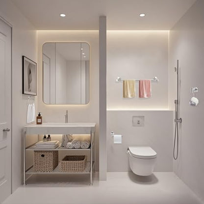 10pcs Brushed Nickel Retractable Bathroom Hardware Set
