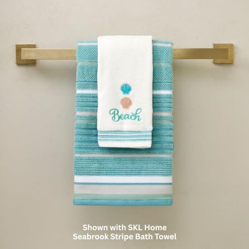 SKL Home South Seas Hand Towel Set-2pc, Coastal Embroidery, White