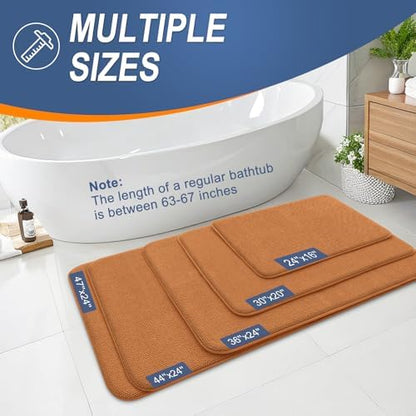 OLANLY Thick Memory Foam Bathroom Rugs 30x20, Soft Absorbent Bath Mat, Clay