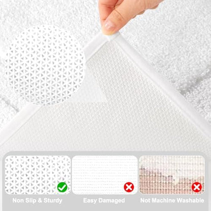 SHACOS Soft Microfiber Bathroom Rugs Set of 2 Pieces, White