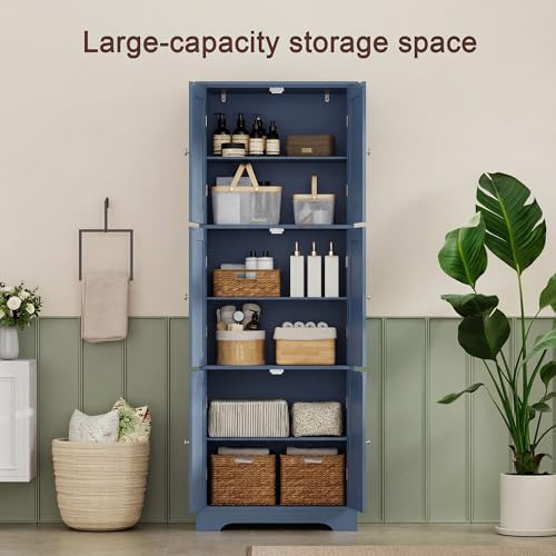 ChooChoo 63.2" Tall Bathroom Storage Cabinet with 6 Doors