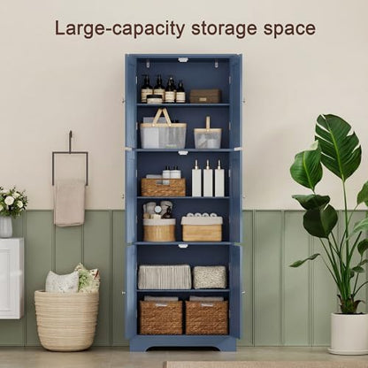 ChooChoo 63.2" Tall Bathroom Storage Cabinet with 6 Doors
