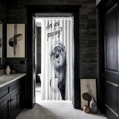 Small Stall Shower Curtain Rv Funny Otter, 36 x 72 Inchs