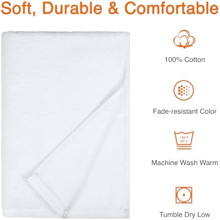 Amazon Basics 2-Piece Quick-Dry Oversize Bath Towel, 100% Cotton, 54" x 30", White