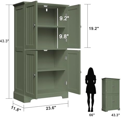 ChooChoo Bathroom Floor Cabinet with Adjustable Shelves