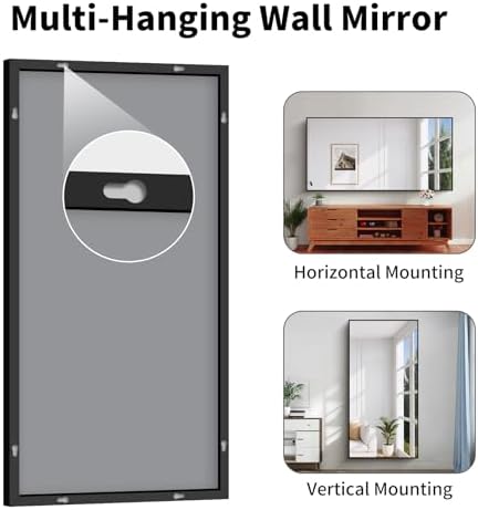 Koonmi Black Bathroom Mirror for Over Sink,Metal Framed 36"x71" Wall Mirror