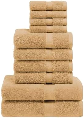 Superior Egyptian Cotton Ultra Plush & Absorbent, 10 Piece Set, Toast