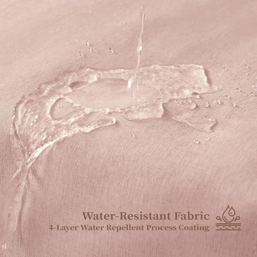 BTTN 72x80 Boho Scalloped Linen Textured Cloth Shower Curtain, Blush Pink