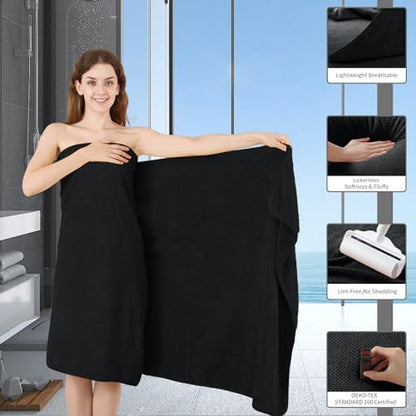 8 Piece Bathroom Towel Set Black |2 Oversized Large Bath Towels Sheet,2 Hand Towels and 4 Washcloths| 600GSM Ultra Soft Luxury Premium Towel Set Highly Absorbent Quick Dry Hotel Towel Collection