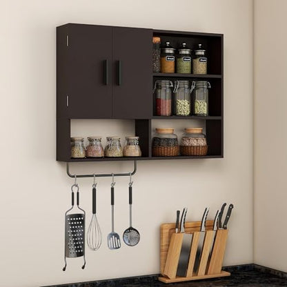 Bathroom Wall Cabinet, Medicine Cabinet with 2 Doors, Espresso