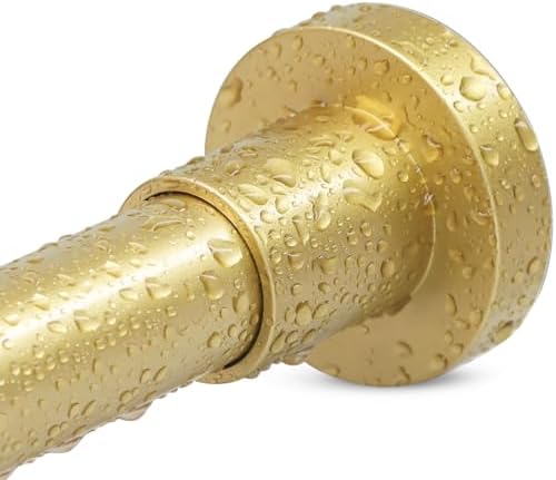 YNL Gold Shower Curtain Rod 32-94 Inch(2.7-7.8ft), Non-Slip, Never Rust, Stainless Steel No Drill Spring Tension Shower Rod, Adjustable Long Curtain Rod for Bathroom Window Patio