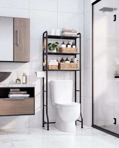 Kitsure Over Toilet Storage Rack, 63.2" H Space-Saving, Holder & Hooks