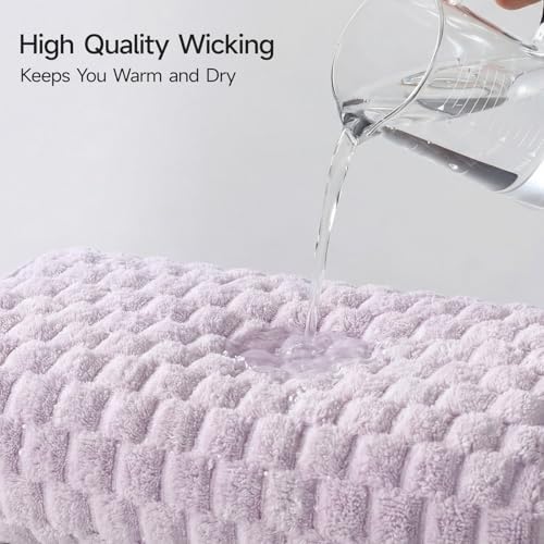 REDKISS 4 Pack Purple Microfiber Bath Towels - Large Shower Towels Set for Bathroom, Super Absorbent Towel Set of 4 Lagre, Quick Dry Bathroom Towel for Spa, Gym,Travel, Lint Free, Ultra Soft