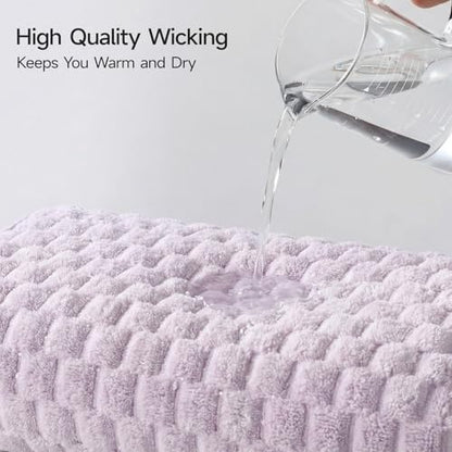 REDKISS 4 Pack Purple Microfiber Bath Towels - Large Shower Towels Set for Bathroom, Super Absorbent Towel Set of 4 Lagre, Quick Dry Bathroom Towel for Spa, Gym,Travel, Lint Free, Ultra Soft