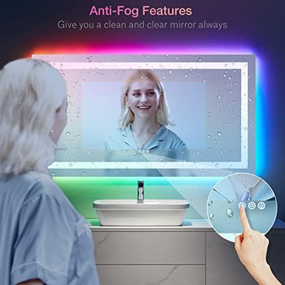 LOAAO 55"X30" RGB LED Bathroom Mirror with Lights, UL Listed