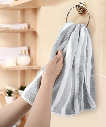 KinHwa Gray Hand Towels for Bathroom, Microfiber, 16x30 Inch, 4 Pack
