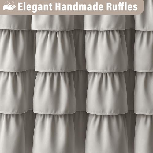 Seasonwood Ruffle Shower Curtain Gray, 72" x 72"
