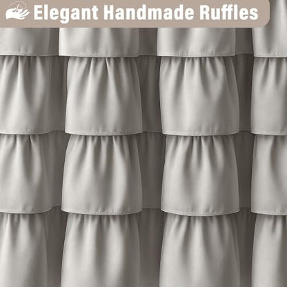 Seasonwood Ruffle Shower Curtain Gray, 72" x 72"