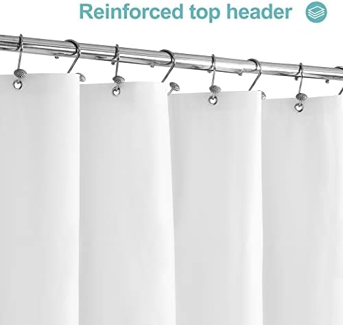 Mrs Awesome White Shower Curtain Liner with 3 Magnets, 72x72