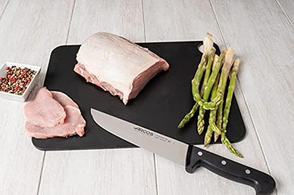Arcos Butcher Knife 8 Inch Nitrum Stainless Steel and 200 mm blade. Professional Cooking Knife For Cutting Meat, Fish and Vegetables. Ergonomic Polyoxymethylene Handle. Series Universal. Color Black.