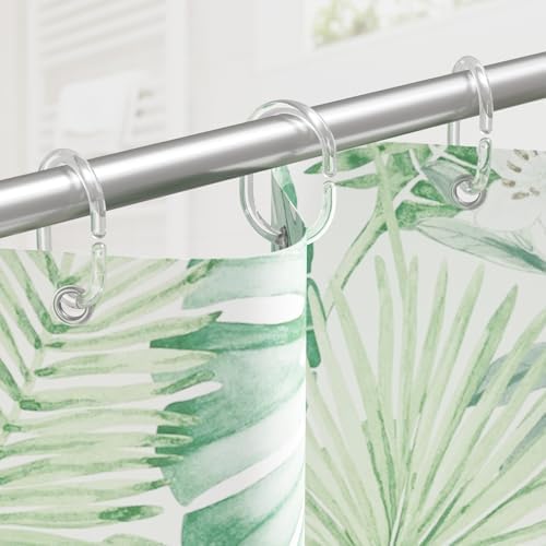 Amazer Plastic Shower Curtain Hooks, Shower Curtain Rings, C Shaped Shower Hooks for Shower Curtain, Clear Shower Curtain Hooks for Bathroom, 36 Pcs