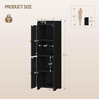 Hzuaneri Bathroom Storage Cabinet, Small Corner Floor Cabinet with 2 Doors