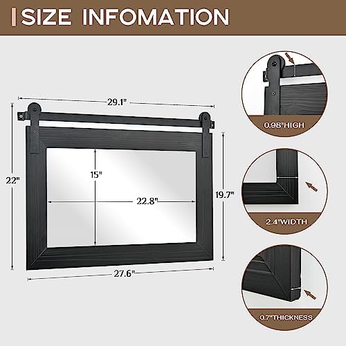 COGOOD Farmhouse Bathroom Mirrors for Over Sink - 22 x 30 Black