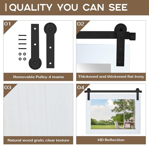 COGOOD Farmhouse Bathroom Mirrors for Over Sink - 26 x 41 Pure White