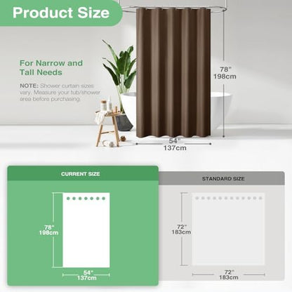 Dynamene Stall Waffle Shower Curtain 256 GSM Heavy Fabric 54x78 Brown