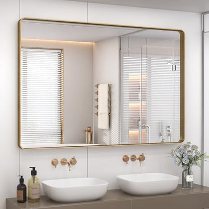 48x36 Inch Gold Bathroom Vanity Mirror
