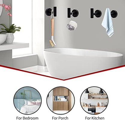5pcs Bathroom Hardware Set, Matte Black Bathroom Hardware Set, Including 16" Hand Towel Bars, Toilet Paper Holders, Towel Rings, Robe Towel Hooks