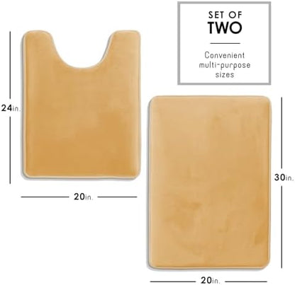 Clara Clark Bathroom Rugs, Velvet Memory Foam Bath Mat, Non-Slip Bath Rugs, Machine Wash, Dries Quickly, Ultra Soft Plush Bath Mats for Bathroom,