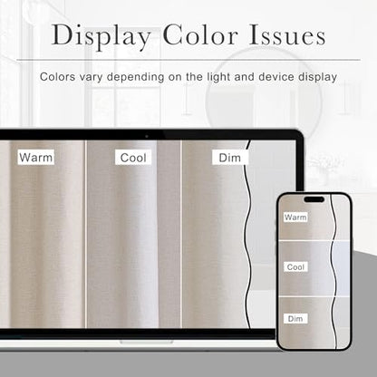 KGORGE Scalloped Shower Curtain for Bathroom with 12 Metal Hooks, Linen Textured Privacy Waterproof Boho Cute Heavy Duty Farmhouse Shower Curtains for Home Decor Bathtub, Linen, 72 x 72 inches Long