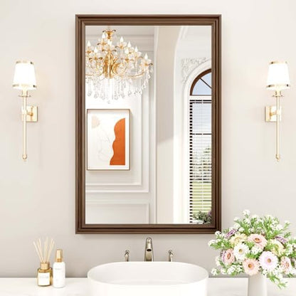 WEER Brown Bathroom Vanity Mirror 24x36 Inch