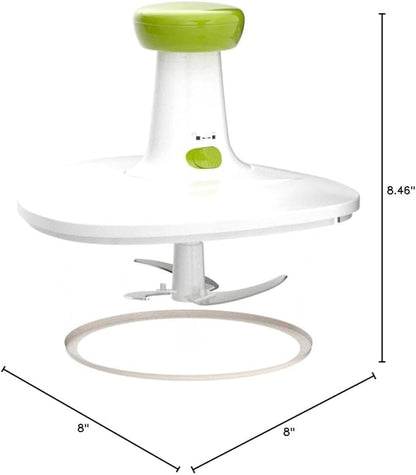 Brieftons Express Manual Food Chopper, 6.8-Cup Hand Pump Vegetable Chopper to Chop Veggies Onion Garlic Herbs, Tear-Free Onion Chopper & Salsa Maker for Camping RV Home, 3-Leaf Stainless Steel Blade