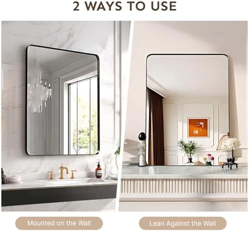 36"x30" Bathroom Vanity Mirror for Wall Aluminum Framed Farmhouse Rectangle