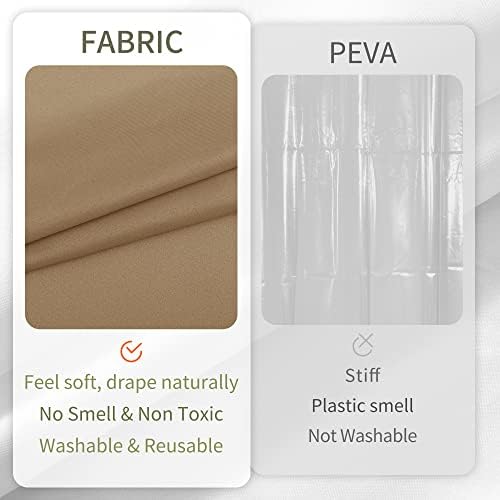 ALYVIA SPRING Waterproof Fabric Shower Curtain or Liner Coffee Brown, 72x72