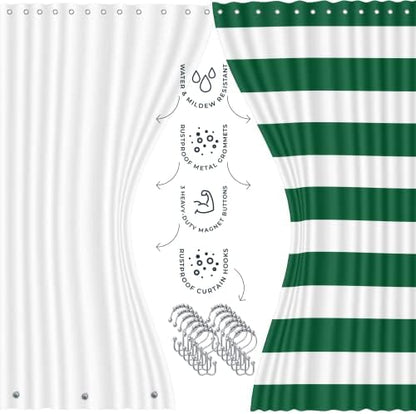 Clara Clark Bathroom Accessories Set - 23PC Shower Curtain Set with Bathroom Trash Can, Green Bathroom Set, Bathroom Sets with Shower Curtain and Green Rugs