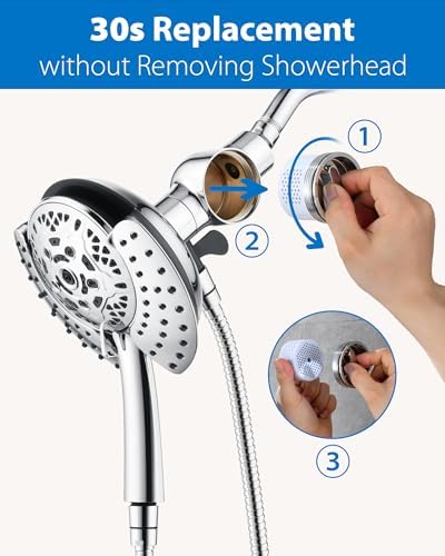 INAVAMZ 2 in 1 Shower Head with Handheld Combo High Pressure Chrome 2.5 GPM