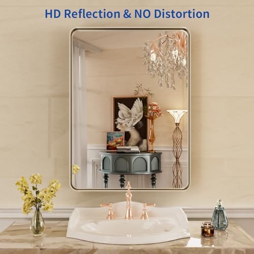 WEER Brushed Nickel Bathroom Vanity Mirror 22X30 Inch