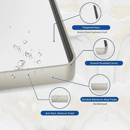 WEER Brushed Nickel Bathroom Vanity Mirror 55X30 Inch