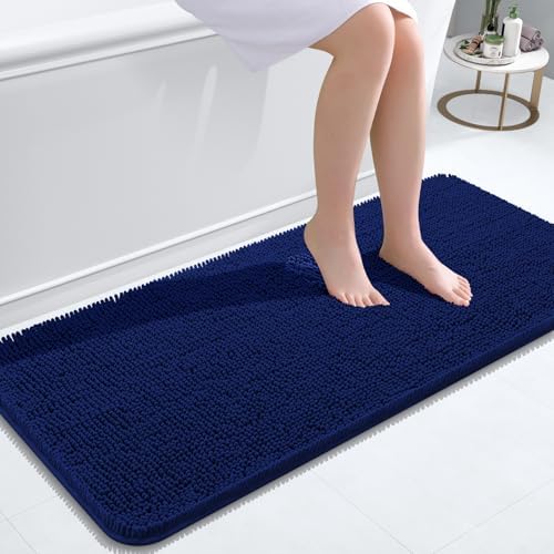 OLANLY Bathroom Runner Rugs 47x20, Extra Soft Absorbent Chenille Bath Rugs