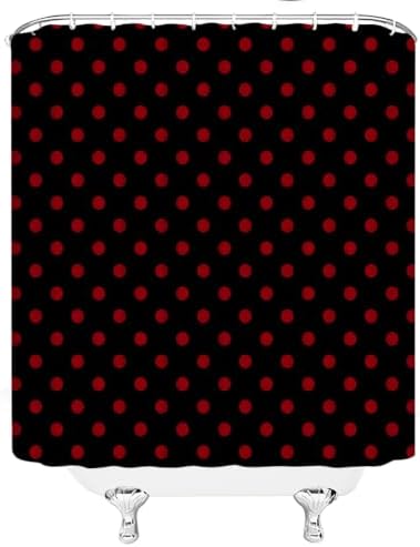 Polka Dot Shower Curtain Bathroom Decor 70x70 Inch with 12 Hooks,