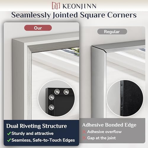 Keonjinn 20 x 30 Inch Brushed Nickel Bathroom Mirrors for Over Sink
