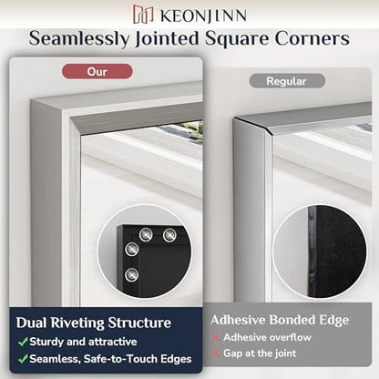 Keonjinn 20 x 30 Inch Brushed Nickel Bathroom Mirrors for Over Sink