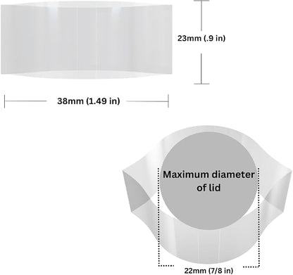 38 x 23 mm (Short) Clear Perforated Shrink Band for Vials, Dropper Bottles & Roll-On Bottles [Cap Diameter: 7/8"] Pack of 10,000