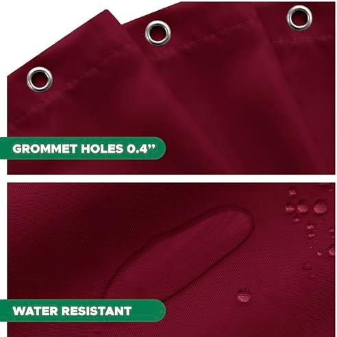 Fabric Shower Curtain Liner 72x84-Burgundy Extra Long Shower Liners